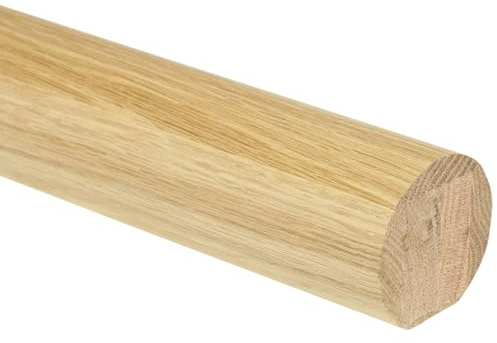 Jackson Woodturners 54mm Mopstick Handrail – Solid Wood Round Stair Handrail – Oak, Pine, Hemlock or Primed (White) – 1.8m, 2.4m, 3.6m, 4.2m (Oak, 4200mm)