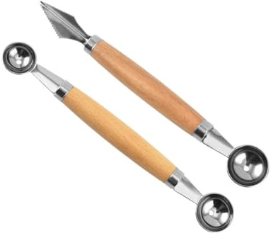 JOYOFREELY 2 Pezzi Scavino per Frutta in Acciaio Inossidabile, Comodo da Pulire Design Semplice, per Uso Domestico e Ristorante, Strumento Pratico per Meloni e Frutti Vari