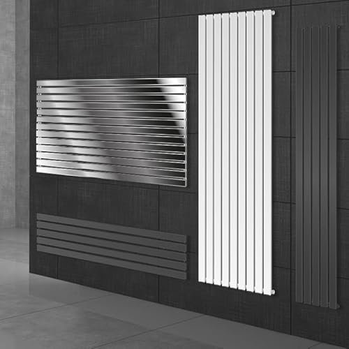 ECD Germany Paneelheizkörper Vertikal 480 x 1600 mm Chrom mit Mittelanschluss, Design Flach Heizkörper Einlagig Badheizkörper Flachheizkörper Designheizkörper Einreihig Heizung Badezimmer/Wohnraum