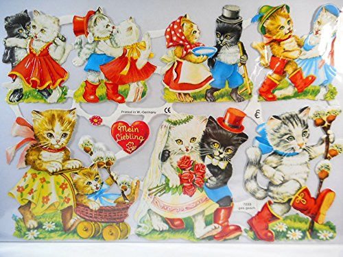 Glanzbilder Katzen Katze EF 7033 Oblate Posiebilder Scrapbook Deko GWI 359