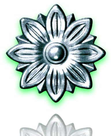 Déco fer Forgé- ROSACE ACIER DECORATION- H90 mm par 90 mm- A SOUDER Pour Porte Portail Portillon battant coulissant -Modele Fleur Face Avant- Usage Interieur Exterieur Satisfaction Garantie Robuste
