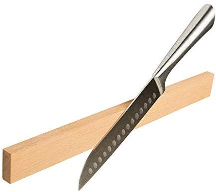 TentHome Porte-Couteau en Bois de Hêtre 3A Barre à Couteaux avec Aimant Support Mural Magnétique pour Ustensiles de Cuisine (40cm)