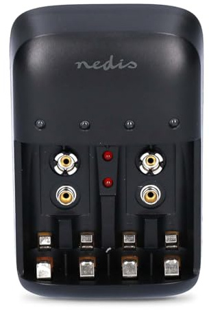Cargador de pilas NiMH AA/AAA | 1.2 VDC / 9 VDC | 200.00 mA A | Carga Gradual | Euro/Type C (CEE 7/16) | Funciones de seguridad: Corte automático/Protección de batería completa