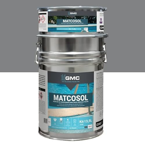 comus GMC MATCOSOL PISCINE GRIS 13,5L - Peinture piscine grande résistance au chlore