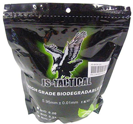 JS-TACTICAL Sacca Busta 1KG Pallini Fucile Softair BIODEGRADABILI 0.23G Bianchi JS-BIO0.23