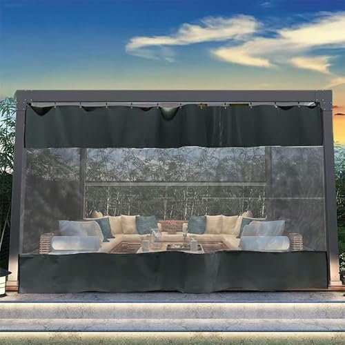AEREY Outdoor Winter Wetterfeste Vorhänge Winddicht PVC Wasserdicht Winddicht Vorhänge ultifunktions for Pavillon Veranda Pergola 2.2x2.5m - Anthrazit