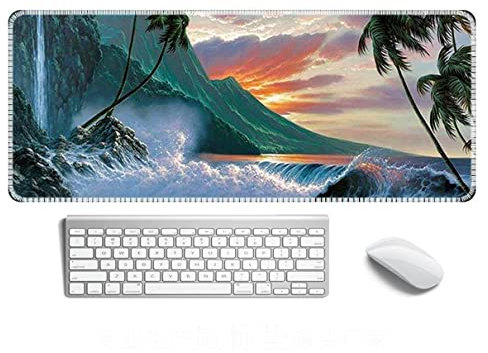 KLAYOVE XXL Gaming Mouse Mat,800 x 300 mm Extended Large Mouse Pad,Non-Slip Rubber Base Mousepad with Stitched Edges,Foldable Laptop Desk Mat for Work, Game, Office, Home