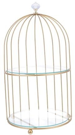 STOBAZA Espositore Per Torte Dorato Due Piani Supporto Decorativo Per Cupcake e Dessert Per Matrimoni e Feste Di Compleanno