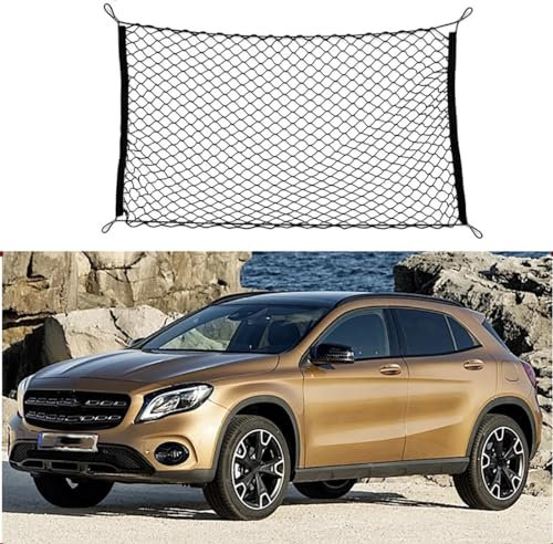 Kofferraumnetz Nylonnetz für Mercedes Benz GLA X156 GLA200 2016-2018,Gepäck-Organizer, Elastisches Aufbewahrungsnetz, Größe 110 X 60 cm