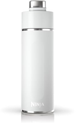 Ninja Thirsti Water Bottle and Flask 530 ML With Leak-Proof Lid, Designed For Carbonated, Hot & Cold Drinks, Ideal For Travel & Sports, Triple Insulated, Stainless Steel Bottle, White, DW1801EUUKWH