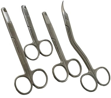 Avon Surgical 4 Count - Nail Cutters for Small Pets - Claw Trimmer Scissors Style Sizes 3.5, 4.5, 5.5, 6 - Dog, Cat, Bird, Bunny - German Stainless Steel