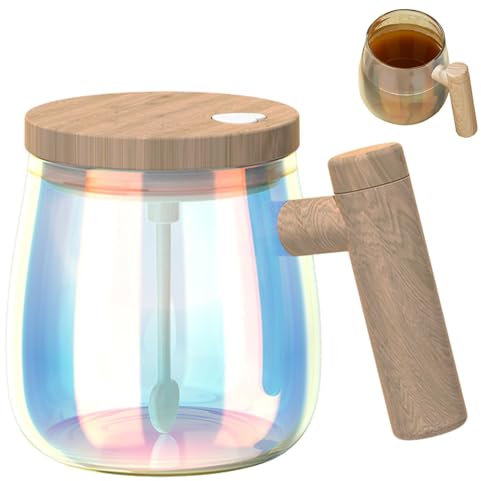 Pz Stirring Cup - Multifunktionales Mischen von Tassen, Zeitersparnis Mischen Kaffeetassen | Automatische Teetassen mit Deckel, Tragbare Glasbecher Reise für Zuhause, 14,5 x 9,7 x