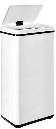 Well Home MOBILIARIO & DECORACIÓN Cubo de Basura Inteligente con Patas con Apertura automática y Contacto Manual de 60L, Alto: 79,5 (x35,5x26), Blanco.