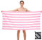 Toalla de Playa Microfibra Grande con Bolsa,160X90Cm Rayas Rosadas Suave Secado Rápido Libre de Arena Absorbente y Compacta Toalla de Piscina para Adultos,para Playa, Piscina, Gimnasio, Viaje