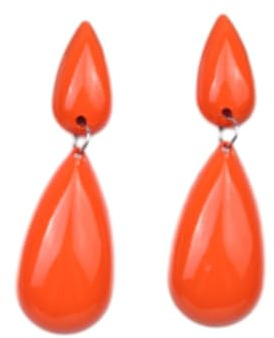 Tesselite Acryl-Ohrringe – Modische, tropfenförmige, übertriebene Ohrringe in Bonbonfarbe mit langem Design, Ohrschmuck für Frauen, Orange, Einheitsgröße