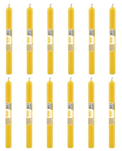 Velas cilíndricas perfumadas de color completo, diámetro 1,9 cm, 12 unidades – Perfume Vainilla