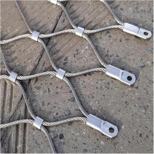 SSDDLZEQ Edelstahlseilgeflecht, elastisches Stahldrahtseil, X-Mesh, Absturzsicherungsnetz for große Höhen, einziehbares Zaunfüllnetz (Größe: H2,5 x L5 m)