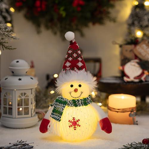 Schneemann Weihnachtsdeko Innen Beleuchtet, Weihnachtsfiguren- Weihnachtsdeko Innen Figuren, Schneemann Deko Batteriebetrieben Weihnachtsbeleuchtung, Geschenke Für Großeltern Led Weihnachtsdeko (B)