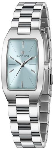 SAPPHERO Ladies Watches Brand Relojes，Relojes de Pulsera de Cuarzo Correa de Acero Inoxidable Reloj Cuadrado para Damas- Disponible Dorado y Plateado