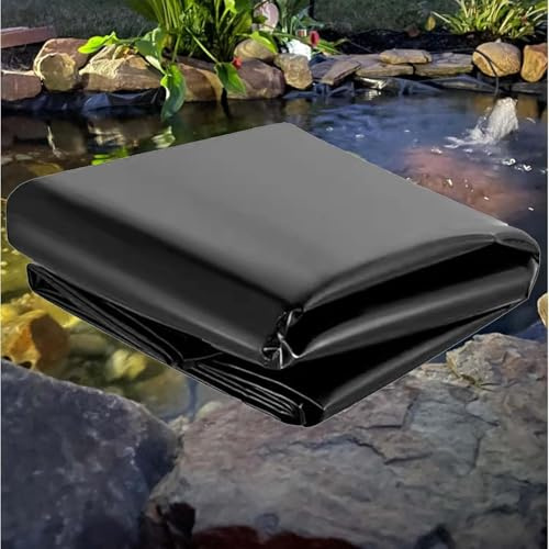 Waterproof Black Fish Pond Liner, Heavy Duty Membrane for Streams, Fountains and Water Gardens, Heavy Duty Material, Ideal for Pond Building,7x8m