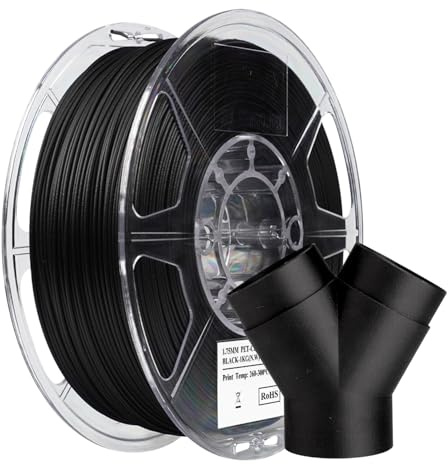 eSUN PET Filament 1,75 mm, PET-CF kohlefaserverstärktes PET-Filament 0,5KG für FDM 3D Drucker, Schwarz