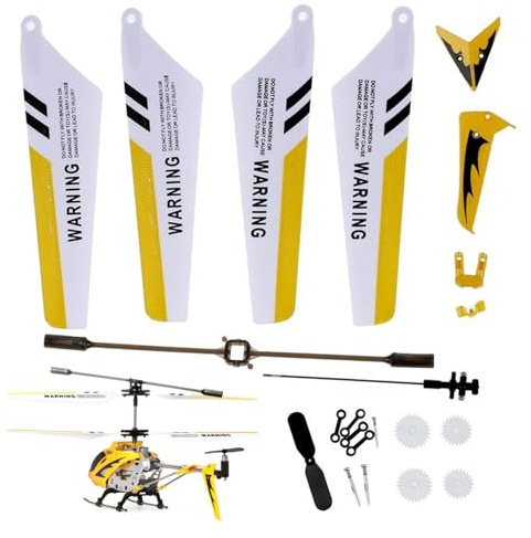 RC-Helikopter-Ersatzteil, 1 Satz DIY, gelbe, stilvolle Hubschrauber-Spielzeugteile, Hauptwelle, Heckdekoration, Propeller, Ausgleichsstange, Hubschrauberteil, Hubschrauber-Spielzeug, RC-Helikopte