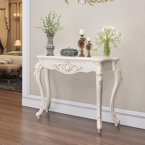 Meuble console pour appartement,console élégante contre le mur,Petite console d'entrée imitation bois,table d'entrée moderne,Console blanche pour canapé,table d'entrée de forme libre pour petit espace