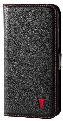 TORRO Leather Case Compatible with iPhone X/iPhone XS – Genuine Leather Wallet Case/Cover with Card Holder and Stand Function (Black)