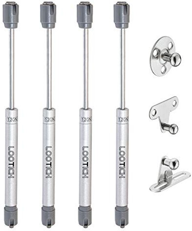 LOOTICH 120N Hidráulico Amortiguador Piston de Gas Resorte para Puertas Armario Muebles de Cocina Elevación Neumática Lid Stay Apertura Suave Bisagra Paquete de 4