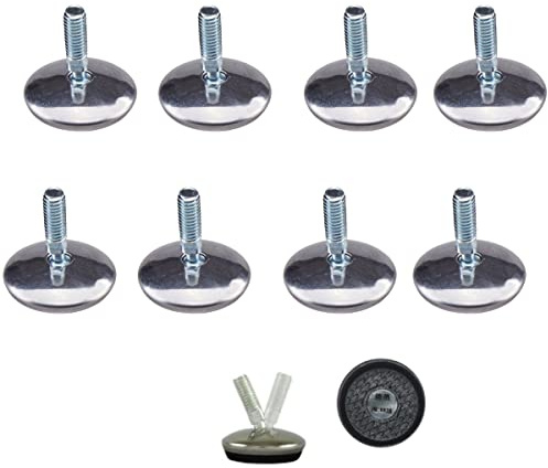 Euro Tische 8X Möbelfüße verstellbar aus Metall - vielseitig einsetzbare Füße für Möbel Sofa Schrank Tisch - Verschiedene Größen (Ø 28mm)