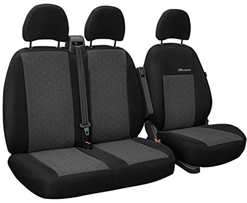 Autositzbezüge Sitzbezüge Exclusive Universal Fahrersitz + 2er Beifahrersitzbank Schonbezüge (Akropolis) Polyester Grau Schwarz