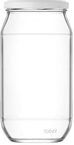 Muddy Hands Glass Jam Jars with Lids – 1000ml – Pack of 5 | Reusable Preserving Jars for Jam, Honey, Chutney, Pickles & Storage (1000ml)