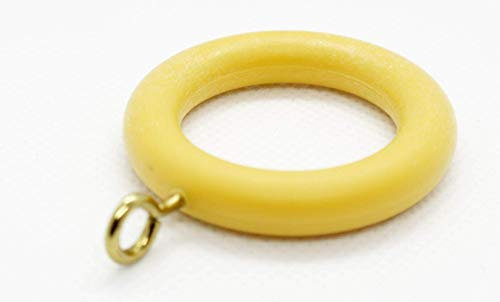 Anelli per tende in plastica di faggio con occhielli dorati e ganci bianchi, 30 mm di diametro interno x 45,5 mm di diametro esterno x 8 mm di spessore, anelli effetto legno, confezione da 10 (faggio,