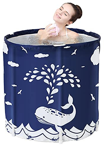 Fällbart badkar, bärbart bubbelbadkar, 3-lagers PVC-badkar, poolbadkar, badhink för vuxna och barn... (B)