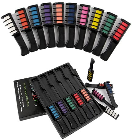 Capelli Gesso 10 Colori Capelli Gesso Pettine Capelli Temporanea Gesso Adatto Per La Decorazione Di Feste Per Bambini E Decorazioni Per Le Vacanze Cosplay