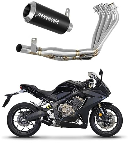 DOMINATOR Ligne complète d'échappement Collecteur Silencieux GP NOIR compatible avec CBR 650 R 2019-2023