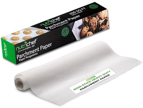 NutriChef 200 Square Foot Parchment Paper Roll | Heavy Duty Parchment Paper Roll for Baking, Easy to Cut & Non-stick Cooking Paper for Cookies, Air Frying & Grilling | Length & Width 160 FT. x 15 IN