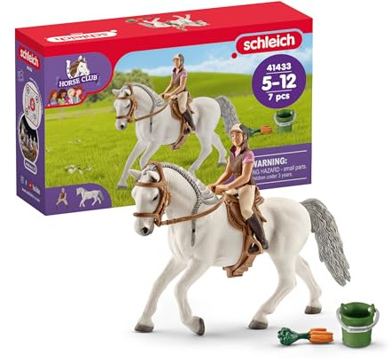 Schleich Horse Club - Reiter mit Lipizzaner Stute Spielset - Kids 5+ | | Pferdefigur, Reitspielzeug für Mädchen ab 5 Jahren, realistisches Pferdespielzeug, Bildschirmfreies, fantasievolles