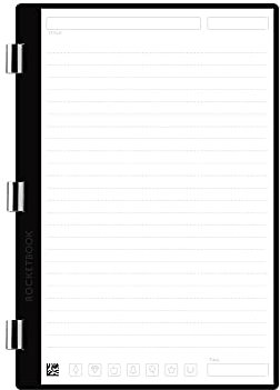 Rocketbook Pro liniertes Seitenpaket Scannable Pro Notebook Papier Schreiben, Scannen, Löschen, Wiederverwenden, 20 linierte Blätter, Größe: 17,1 x 10,73 cm, AXSF2-E-K, Weiß