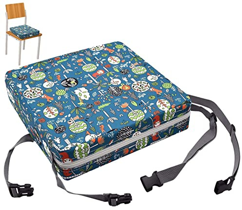Voiakiu Sitzerhöhung für Esstisch - Dicker ansteigender Tisch Booster Seat | Verstellbare Hochstuhl-Sitzerhöhung mit Gurten für Baby- -Kind-