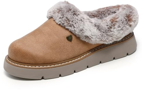 Skechers Keepsakes Delight Fall, Chaussons femme | Pantoufles décontractées, semelle intérieure en mousse à mémoire de forme, dessus en tricot doux, doublure en fausse fourrure