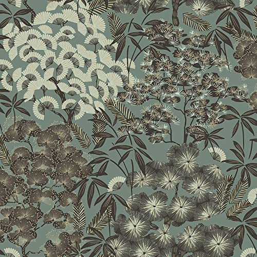 Grandeco Ciara Oriental Leaf Tapete Salbeigrün A63002