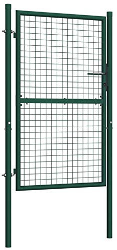 Homgoday Stabiles Gartentor 100x150cm Grün, Stahl, für Gartenabtrennung - Mit Schlüsseln Model145734