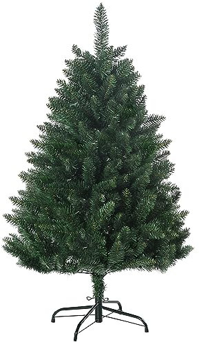 HOMCOM Sapin de Noël Artificiel 120H cm 305 Branches avec Pied Croix Acier Amovible - Vert