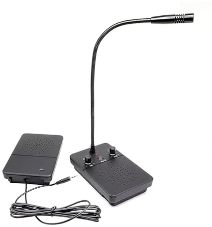CYSSJF Dual Way Window Speaker Intercom Microphone and Speaker Bank Window Intercom Glass Window Microphone Anti-Interference One-Touch Mute for Business/Bank/Office/Hospital Counter（5 Watt）
