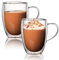 SPORWAY Lot de 2 tasses à café à double paroi 350 ml, verres à cappuccino, latte macchiato, tasses à thé, verres à café, tasses à thé, verres à double paroi – Passe au lave-vaisselle