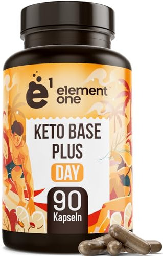 Keto Base Plus Day - Daily Keto Komplex - 90 Kapseln vegan - mit Ingwer, grüner Tee Extrakt, Cayennepfeffer, & Koffein - beliebt bei Sportler, Fitness - vegan, glutenfrei laktosefrei