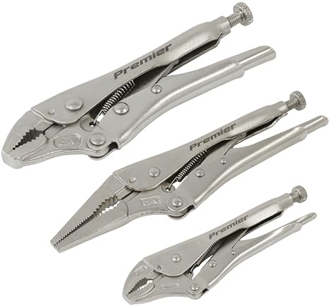 Sealey Premier 3pc Locking Pliers Set with Storage Pouch - AK6876