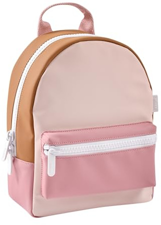 BEABA, Zaino per Bambini, Ideale Per La Scuola Materna, 2 Tasche, Etichetta Con Nome, Effetto Gomma, Zip Grande, Manici Regolabili, Schienale Imbottito, Impermeabile, Robusto, Faro, Rosa