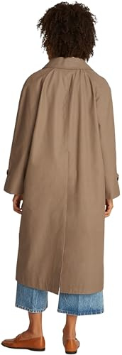Tommy Hilfiger Donna Trench Cotton Nylon Impermeabile, Marrone (Tundra Brown), M-L